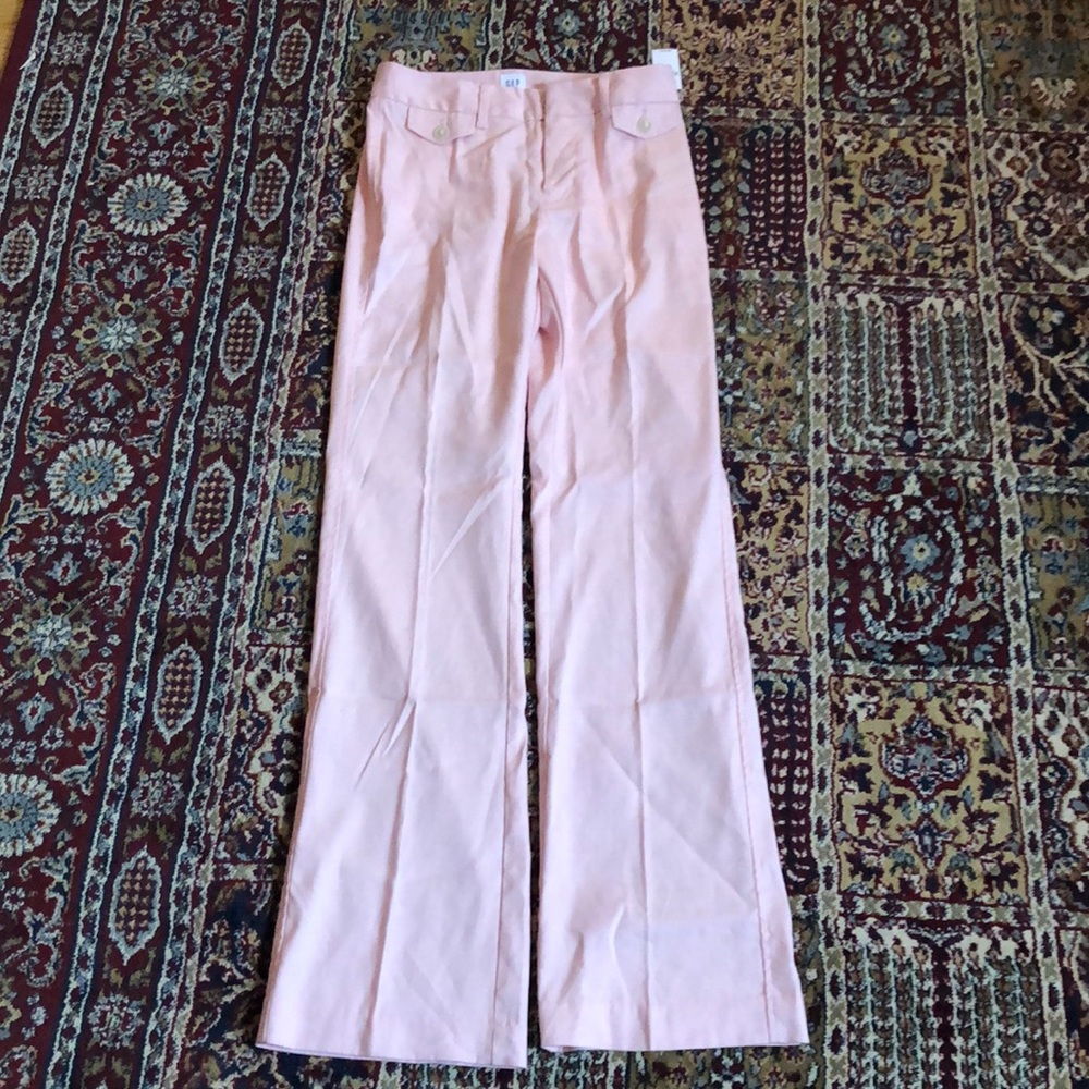 Gap High rise baby boot cut pink linen pants